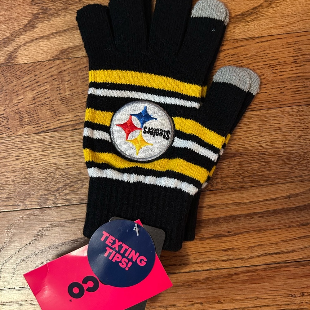 Forever Collectibles Pittsburgh Steelers Stripe Knit Gloves - Picture 3 of 9